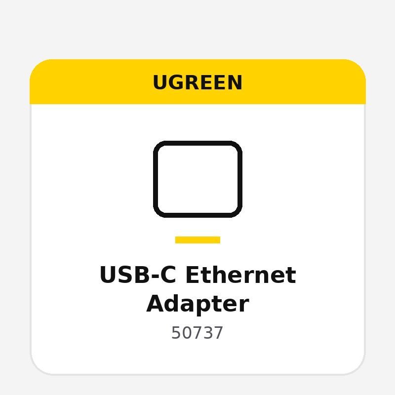 UGREEN USB-C to Gigabit Ethernet Adapter, Black