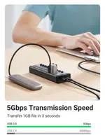 UGREEN CM481, USB 3.0 7-Port Hub with 12V 2A Power Supply - view 2