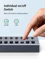 UGREEN CM481, USB 3.0 7-Port Hub with 12V 2A Power Supply - view 3